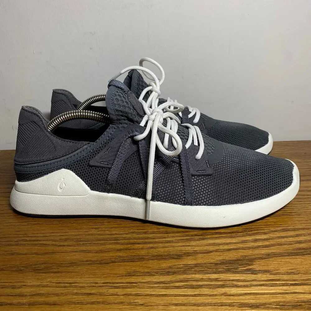 Olukai Holo Shoes Mens 10.5 Gray Convertible Lace Up Casual Athletic Sneakers